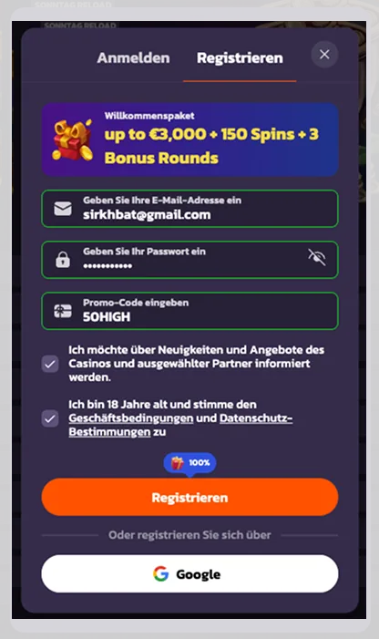 Coolzino Casino Registrierung in Deutschland visual